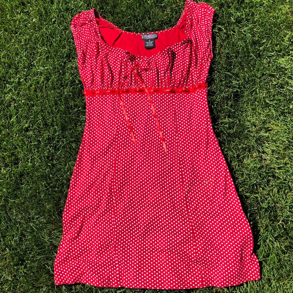 Vintage red and white dress